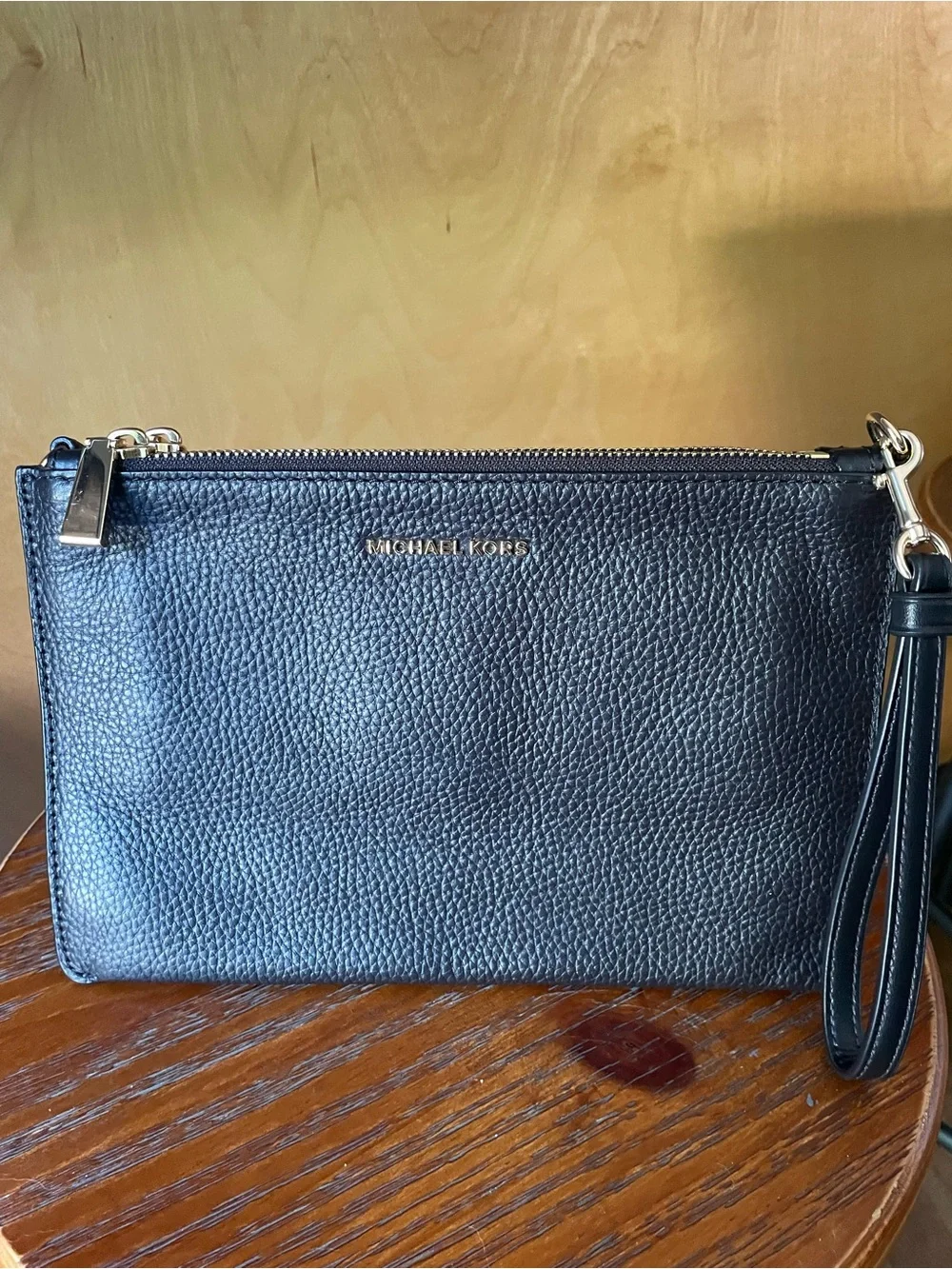 Michael Kors Black Pebbled Leather Clutch